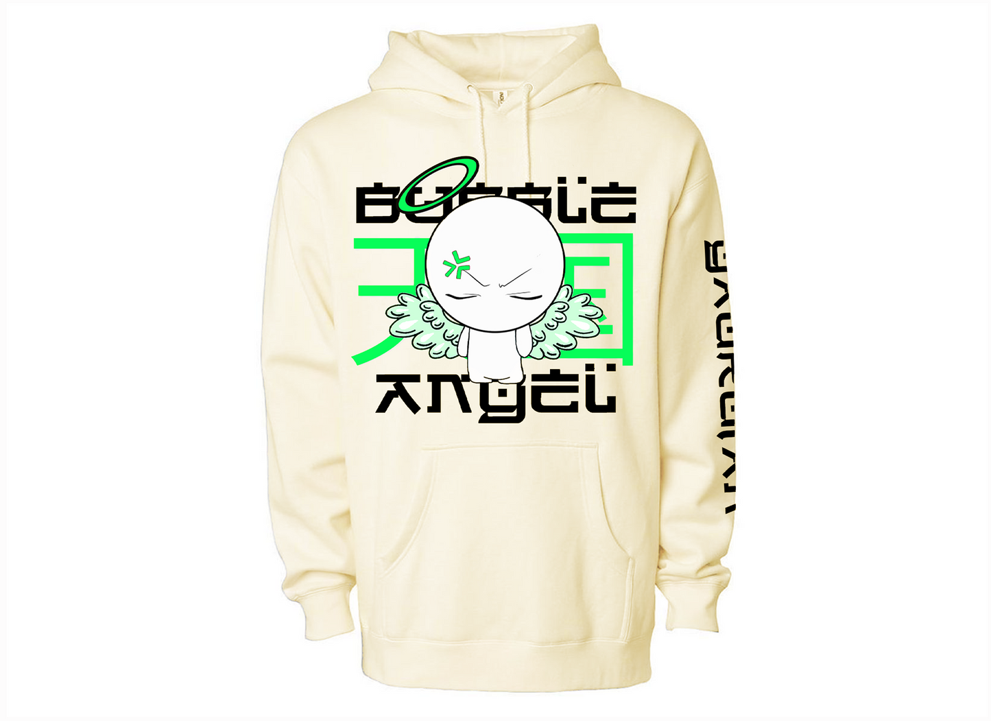 Bubble Angel Green Print Hoodie