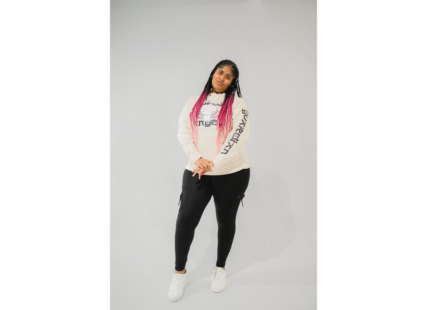 Bubble Angel Pink Print Hoodie